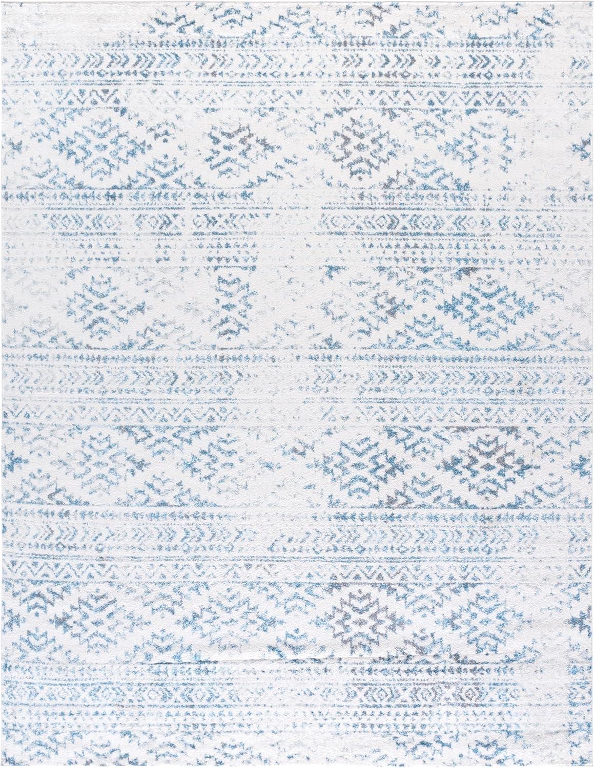 image:imageSAFAVIEH Area Rug 8x10 Tulum Collection Large Ivory amp Navy Moroccan Boho Tribal Design NonShedding amp Easy to Clean Ideal for Living Room Bedroom Dining Space TUL272DIvoryTurquoise