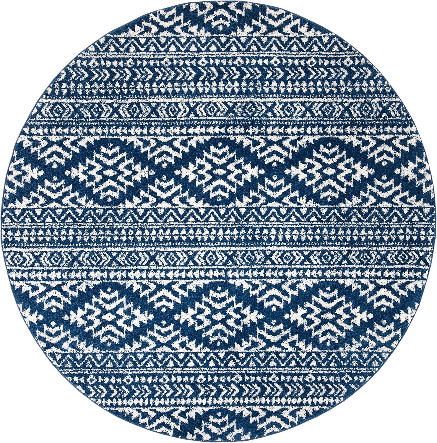 image:imageSAFAVIEH Area Rug 8x10 Tulum Collection Large Ivory amp Navy Moroccan Boho Tribal Design NonShedding amp Easy to Clean Ideal for Living Room Bedroom Dining Space TUL272DNavyIvory