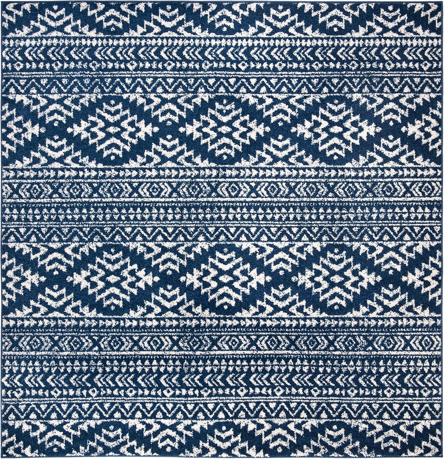 image:imageSAFAVIEH Area Rug 8x10 Tulum Collection Large Ivory amp Navy Moroccan Boho Tribal Design NonShedding amp Easy to Clean Ideal for Living Room Bedroom Dining Space TUL272DNavyIvory