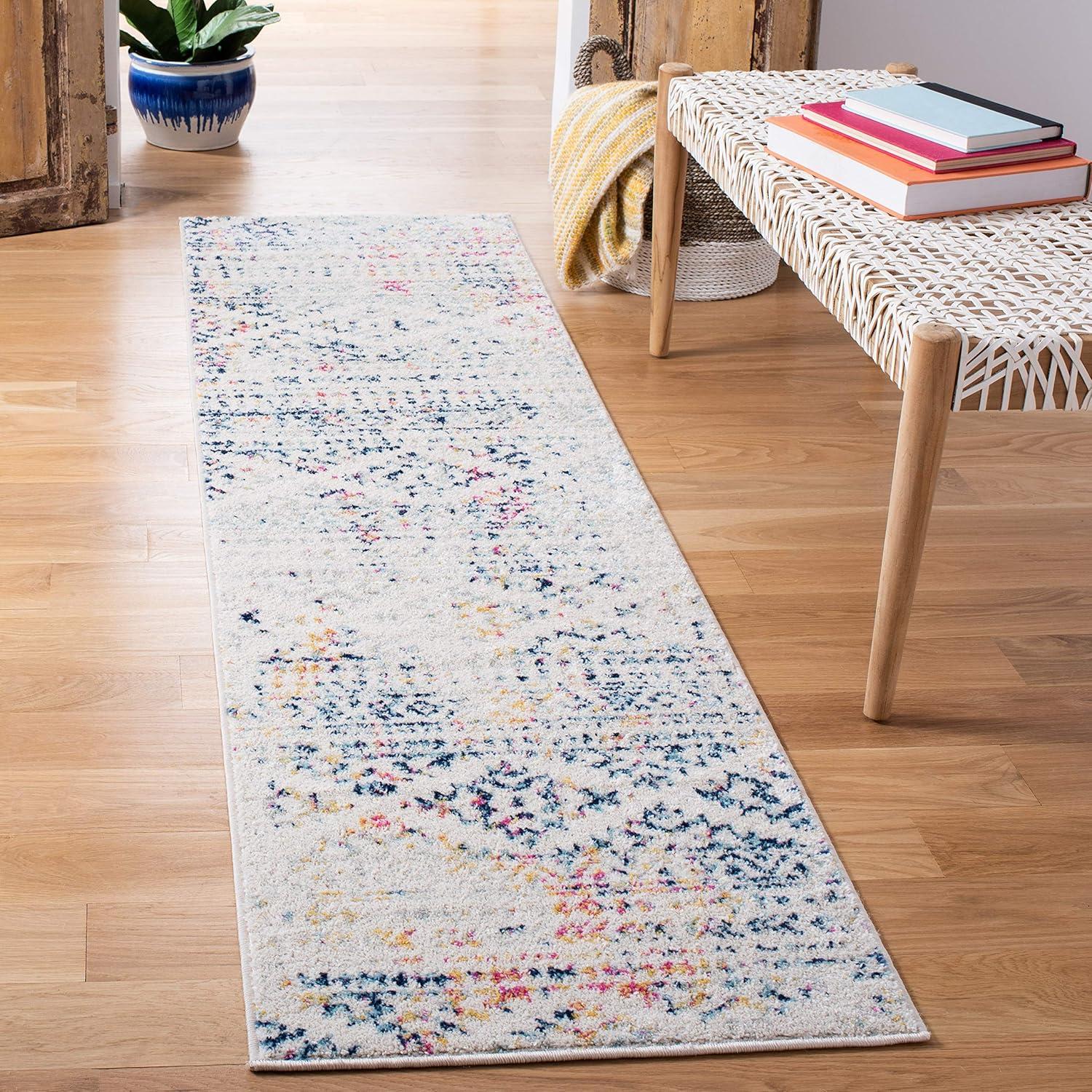 image:imageSAFAVIEH Area Rug 8x10 Tulum Collection Large Ivory amp Navy Moroccan Boho Tribal Design NonShedding amp Easy to Clean Ideal for Living Room Bedroom Dining Space TUL272DIvoryBlue