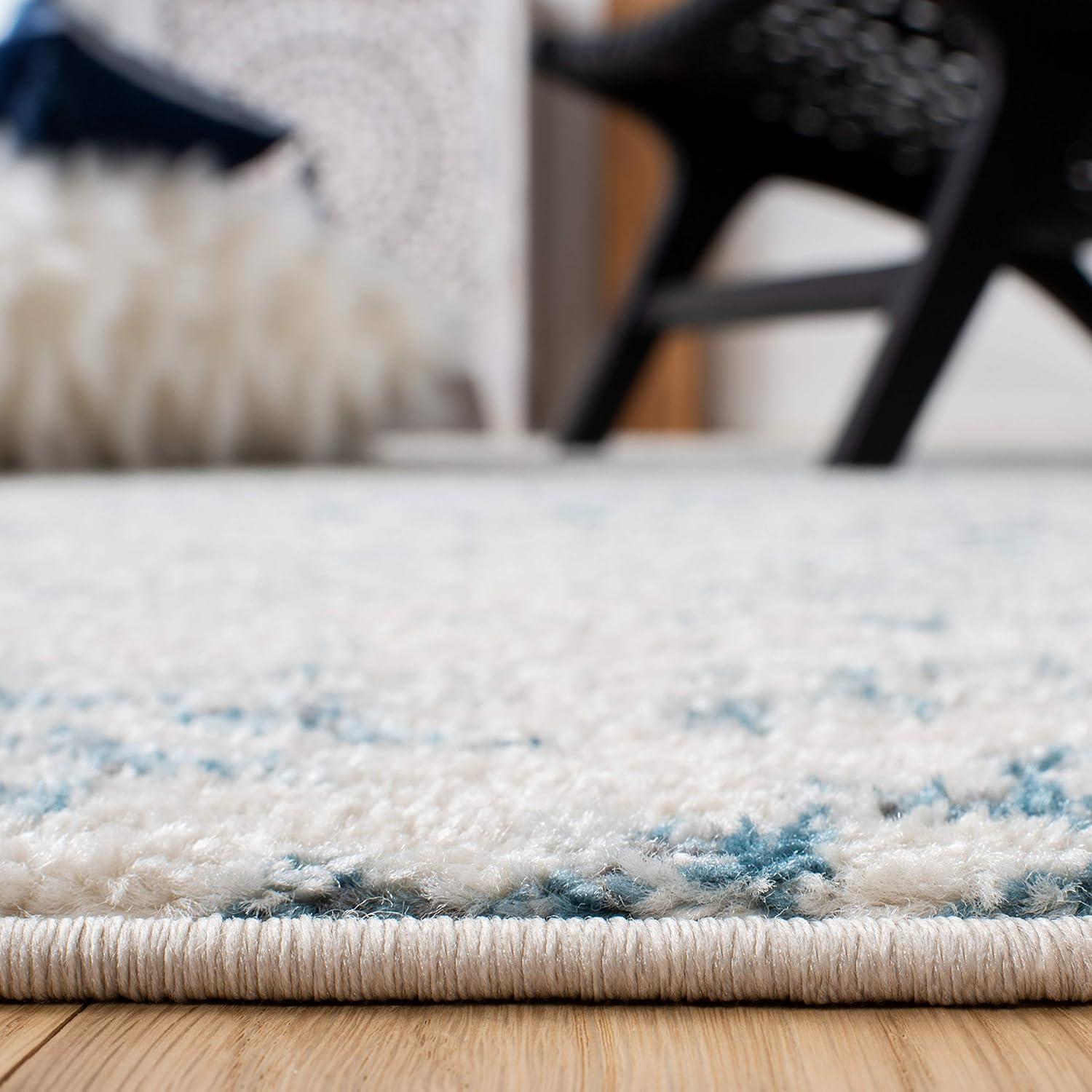 image:imageSAFAVIEH Area Rug 8x10 Tulum Collection Large Ivory amp Navy Moroccan Boho Tribal Design NonShedding amp Easy to Clean Ideal for Living Room Bedroom Dining Space TUL272DIvoryTurquoise