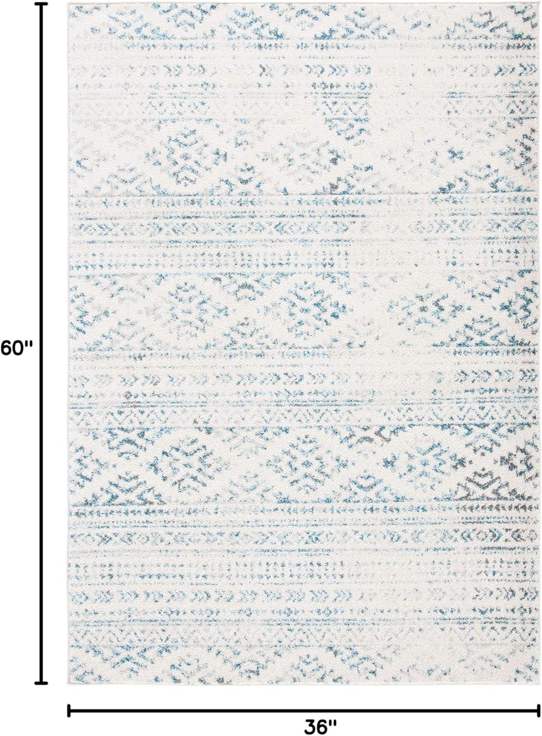 image:imageSAFAVIEH Area Rug 8x10 Tulum Collection Large Ivory amp Navy Moroccan Boho Tribal Design NonShedding amp Easy to Clean Ideal for Living Room Bedroom Dining Space TUL272DIvoryTurquoise
