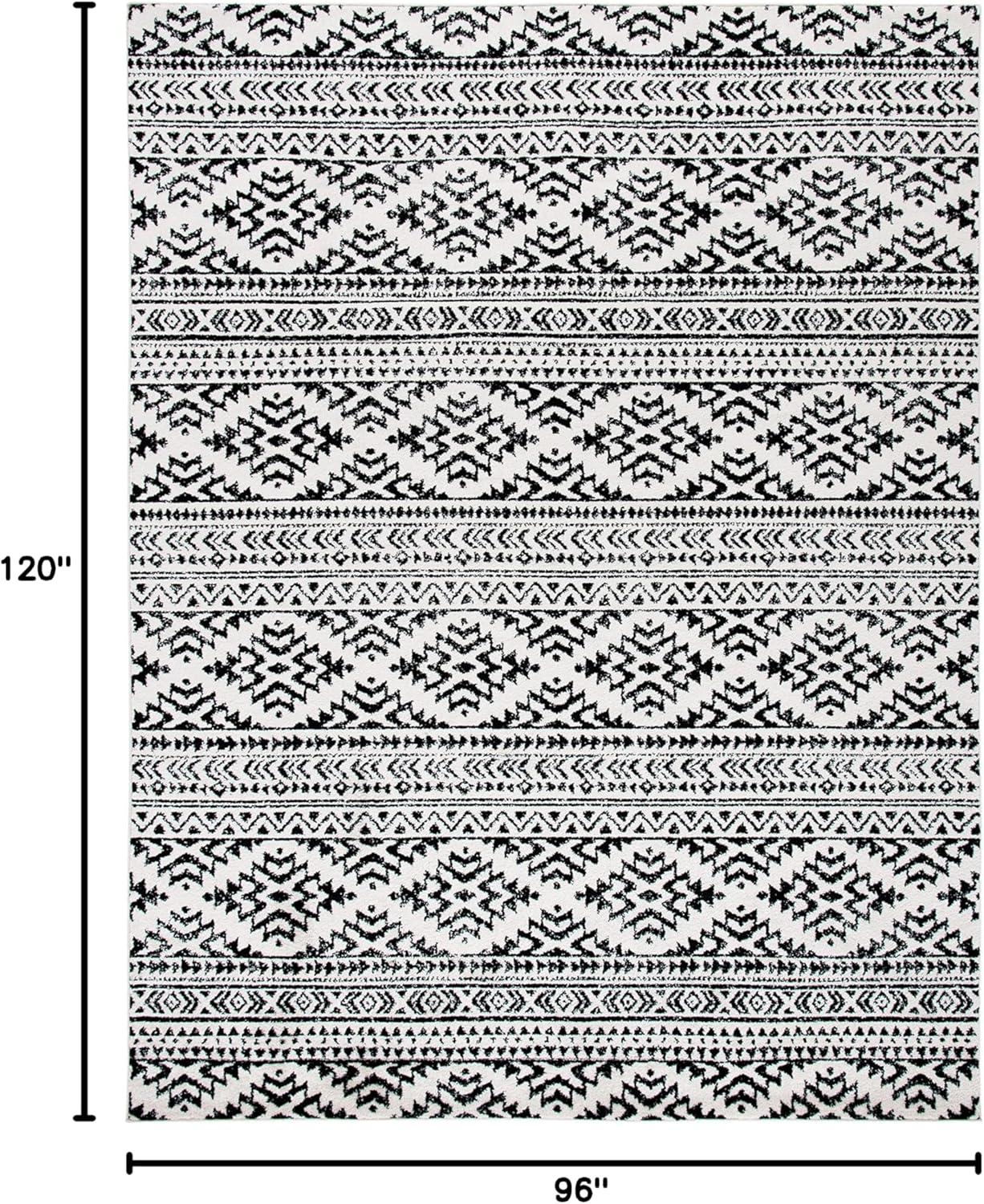 image:imageSAFAVIEH Area Rug 8x10 Tulum Collection Large Ivory amp Navy Moroccan Boho Tribal Design NonShedding amp Easy to Clean Ideal for Living Room Bedroom Dining Space TUL272DIvoryBlack