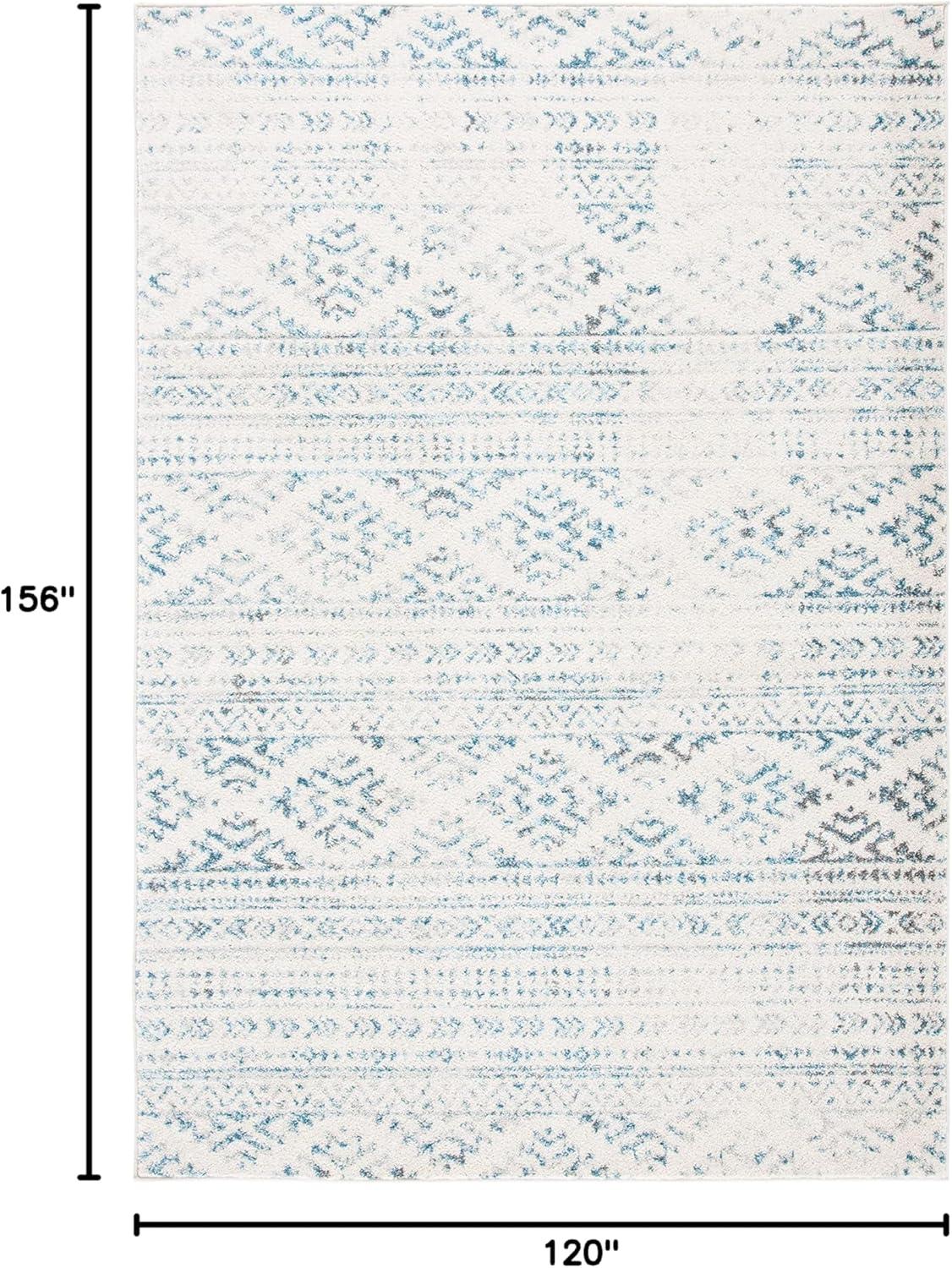 image:imageSAFAVIEH Area Rug 8x10 Tulum Collection Large Ivory amp Navy Moroccan Boho Tribal Design NonShedding amp Easy to Clean Ideal for Living Room Bedroom Dining Space TUL272DIvoryTurquoise