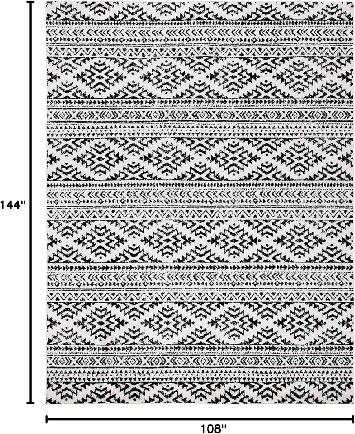 image:imageSAFAVIEH Area Rug 8x10 Tulum Collection Large Ivory amp Navy Moroccan Boho Tribal Design NonShedding amp Easy to Clean Ideal for Living Room Bedroom Dining Space TUL272DIvoryBlack