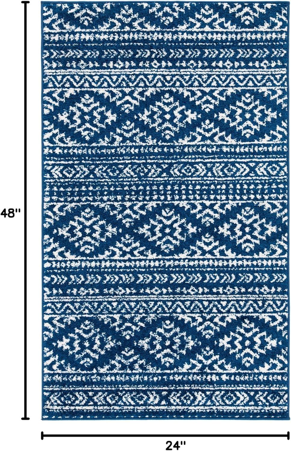 image:imageSAFAVIEH Area Rug 8x10 Tulum Collection Large Ivory amp Navy Moroccan Boho Tribal Design NonShedding amp Easy to Clean Ideal for Living Room Bedroom Dining Space TUL272DNavyIvory