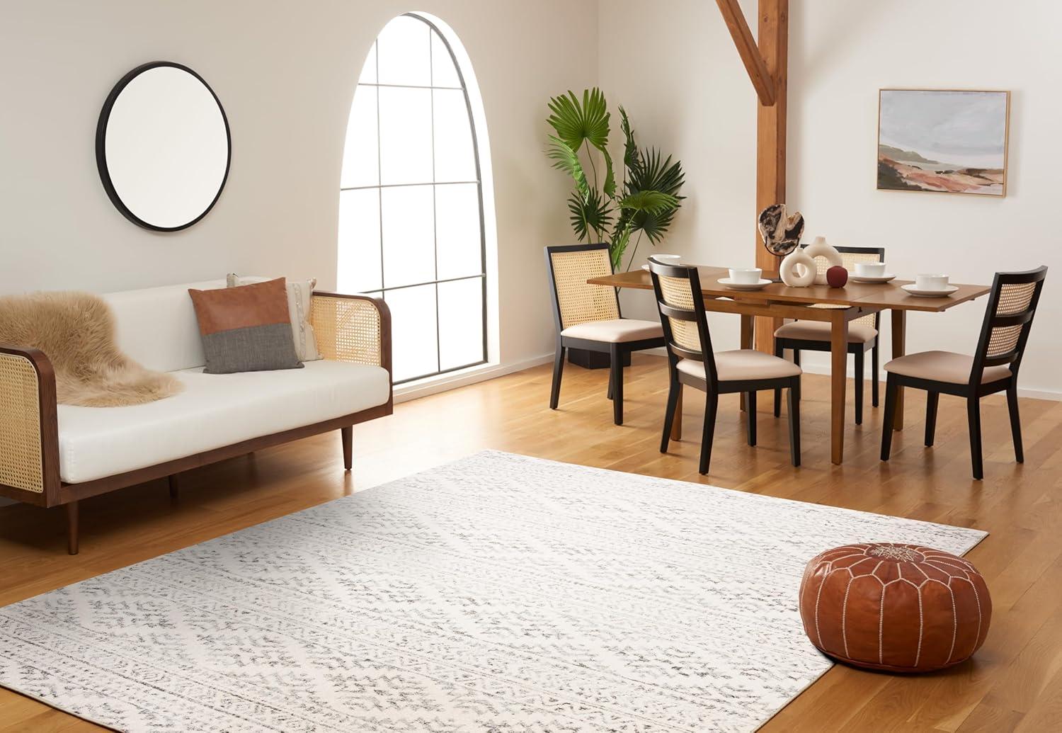 image:imageSAFAVIEH Area Rug 8x10 Tulum Collection Large Ivory amp Navy Moroccan Boho Tribal Design NonShedding amp Easy to Clean Ideal for Living Room Bedroom Dining Space TUL272DIvoryGrey