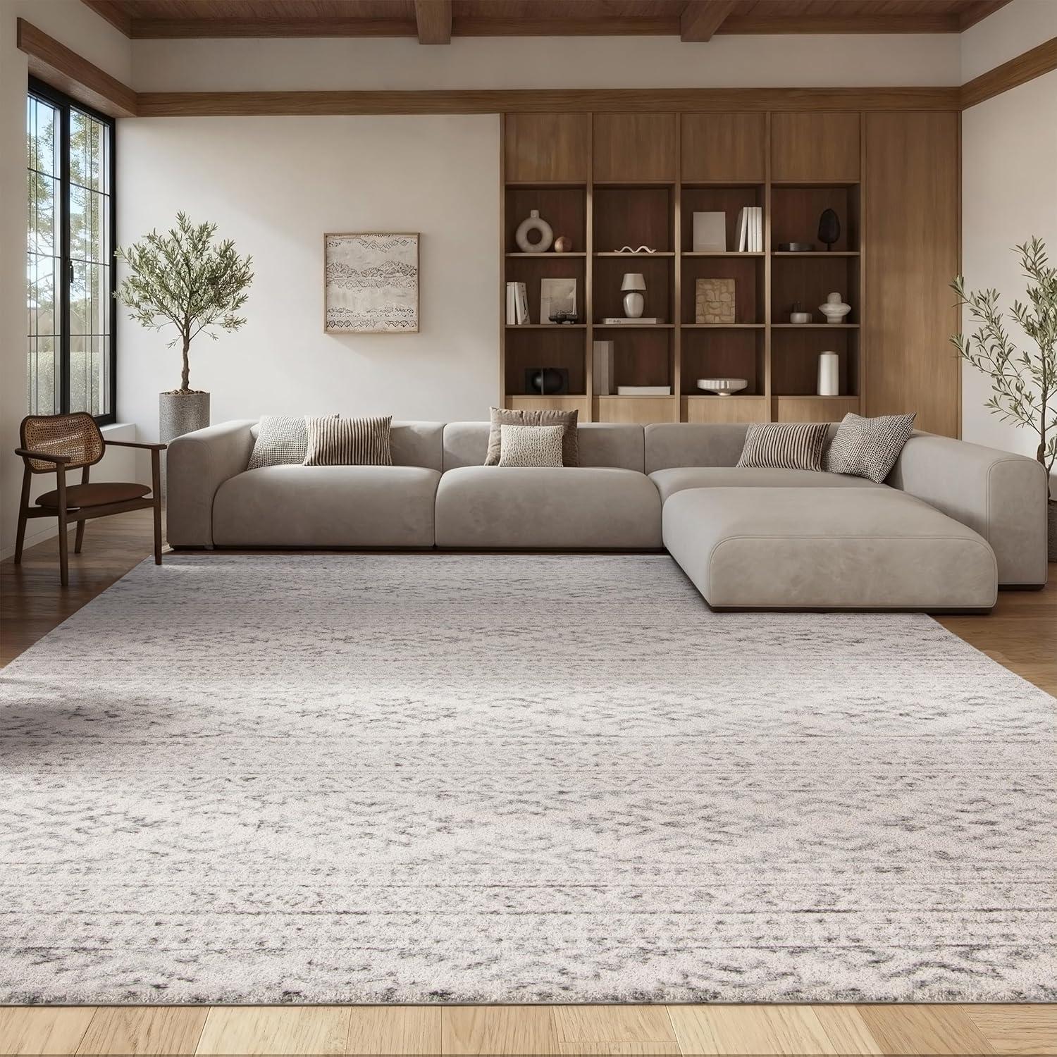image:imageSAFAVIEH Area Rug 8x10 Tulum Collection Large Ivory amp Navy Moroccan Boho Tribal Design NonShedding amp Easy to Clean Ideal for Living Room Bedroom Dining Space TUL272DIvoryGrey