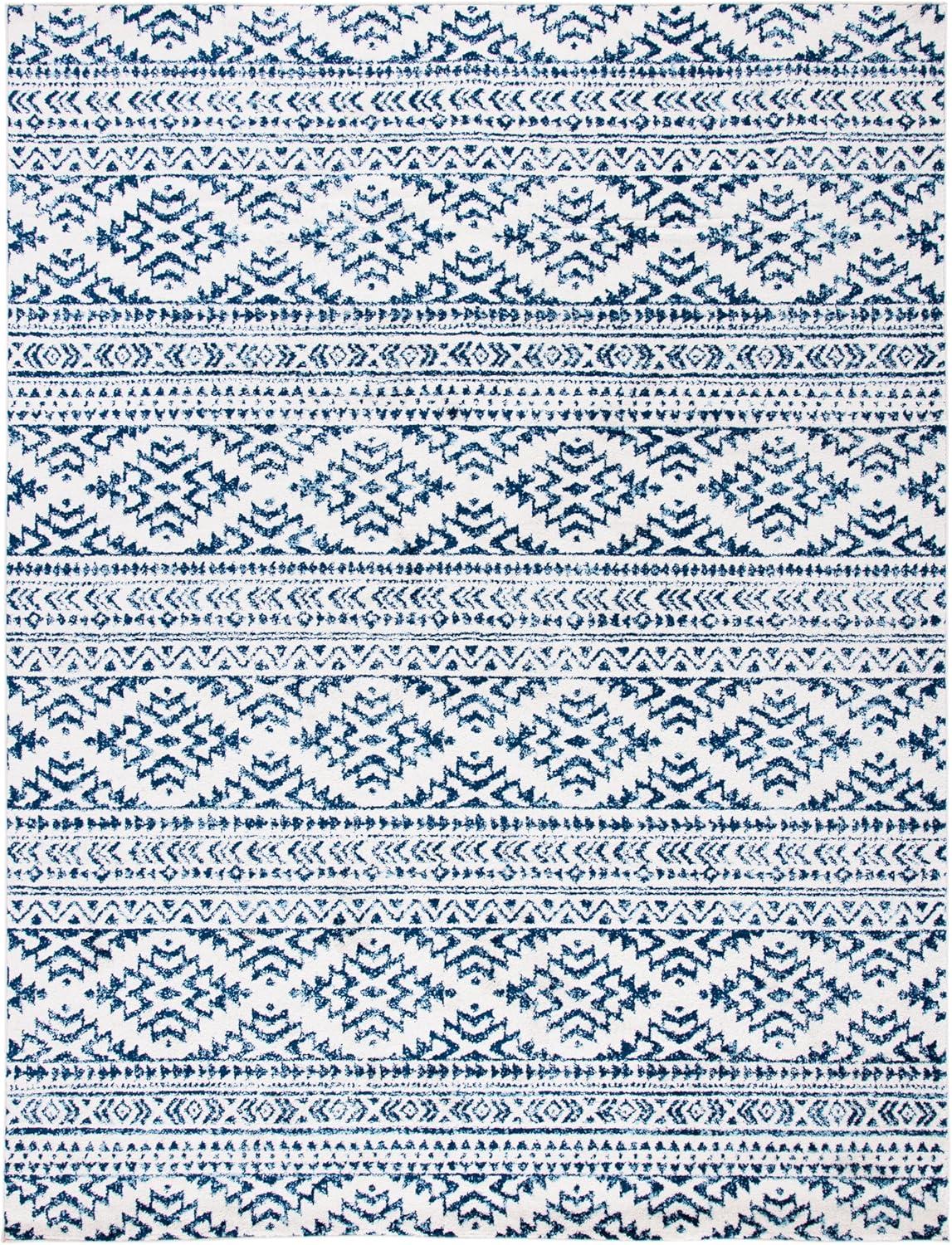 image:imageSAFAVIEH Area Rug 8x10 Tulum Collection Large Ivory amp Navy Moroccan Boho Tribal Design NonShedding amp Easy to Clean Ideal for Living Room Bedroom Dining Space TUL272DIvoryNavy