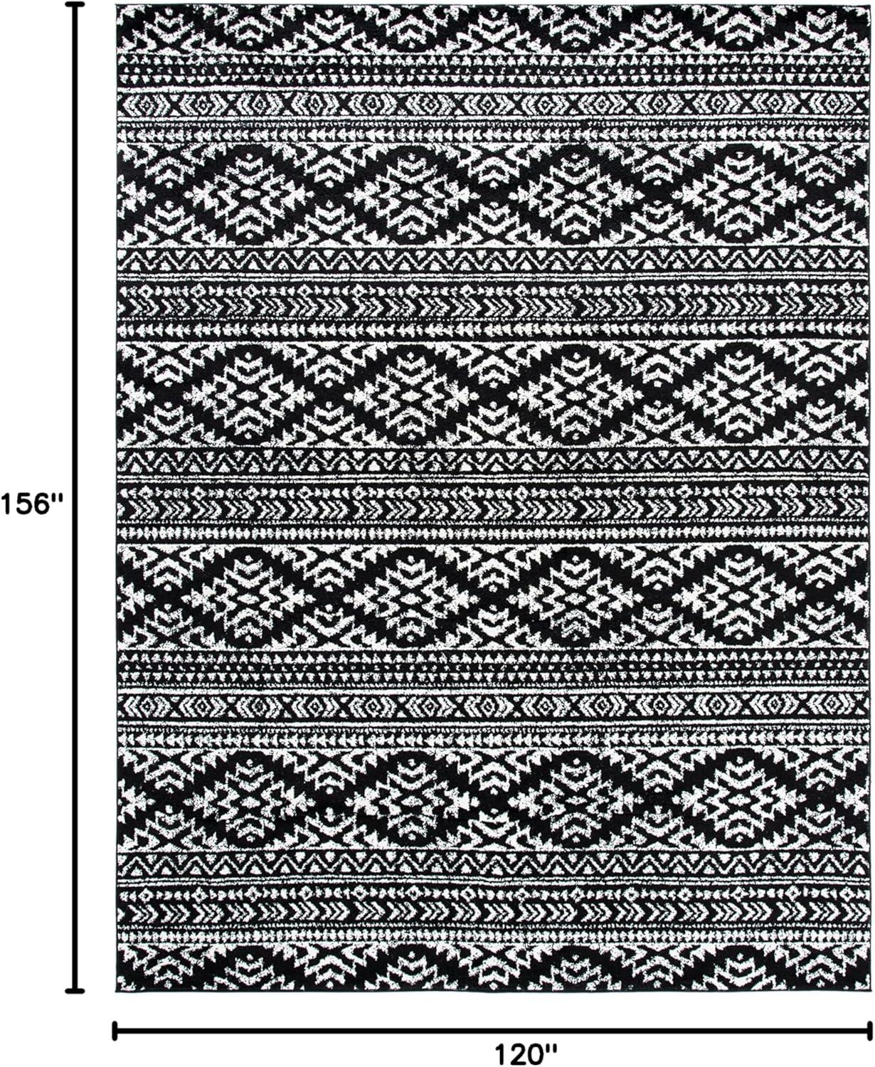 image:imageSAFAVIEH Area Rug 8x10 Tulum Collection Large Ivory amp Navy Moroccan Boho Tribal Design NonShedding amp Easy to Clean Ideal for Living Room Bedroom Dining Space TUL272DBlackIvory