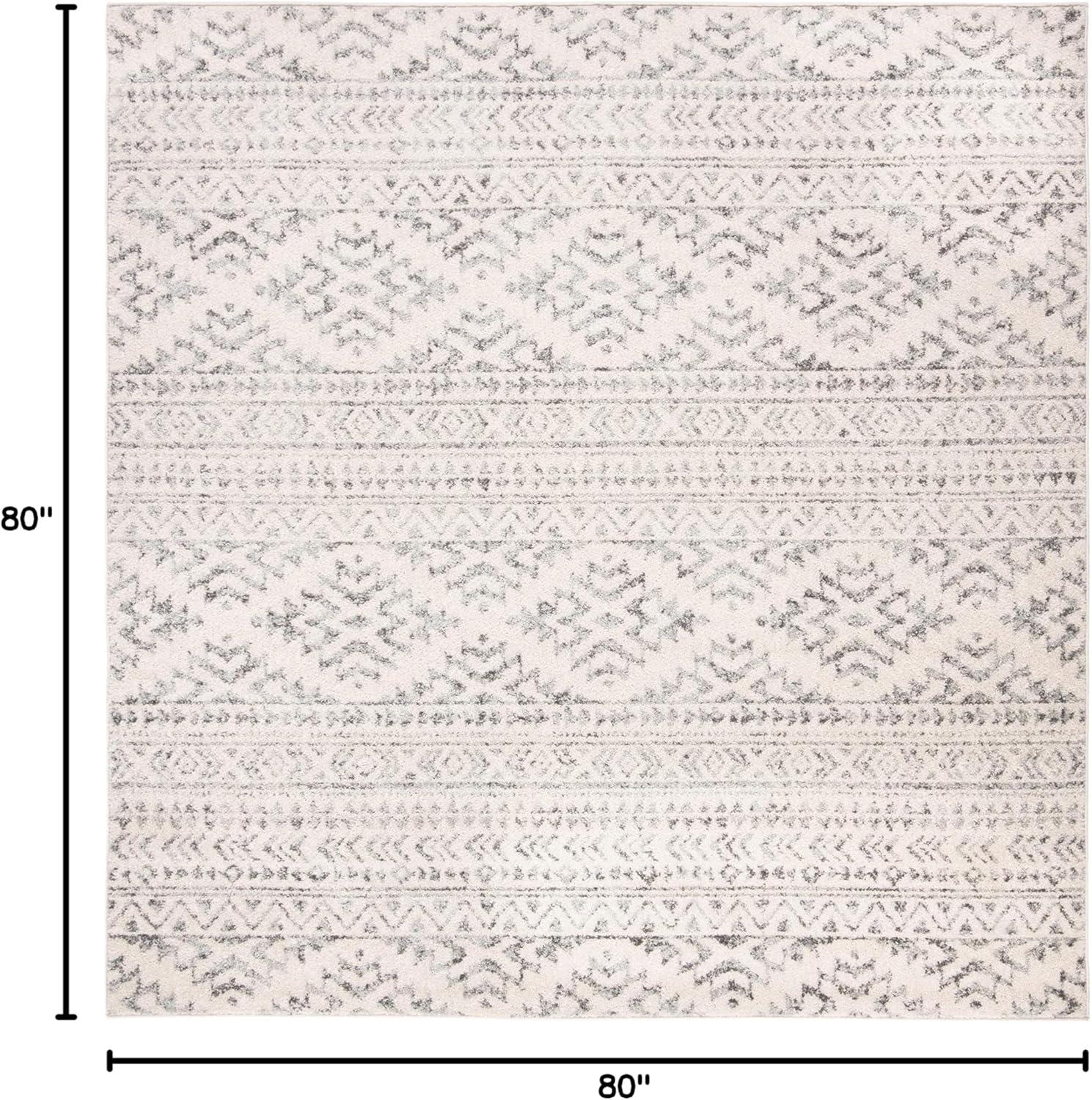 image:imageSAFAVIEH Area Rug 8x10 Tulum Collection Large Ivory amp Navy Moroccan Boho Tribal Design NonShedding amp Easy to Clean Ideal for Living Room Bedroom Dining Space TUL272DIvoryGrey