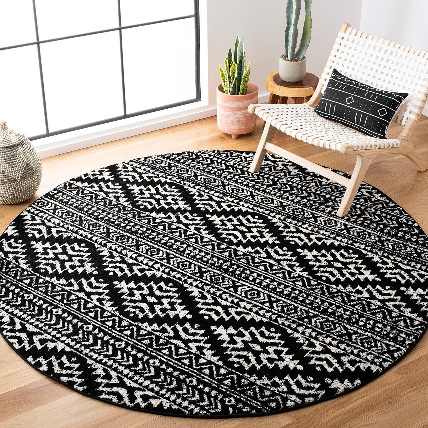 image:imageSAFAVIEH Area Rug 8x10 Tulum Collection Large Ivory amp Navy Moroccan Boho Tribal Design NonShedding amp Easy to Clean Ideal for Living Room Bedroom Dining Space TUL272DBlackIvory