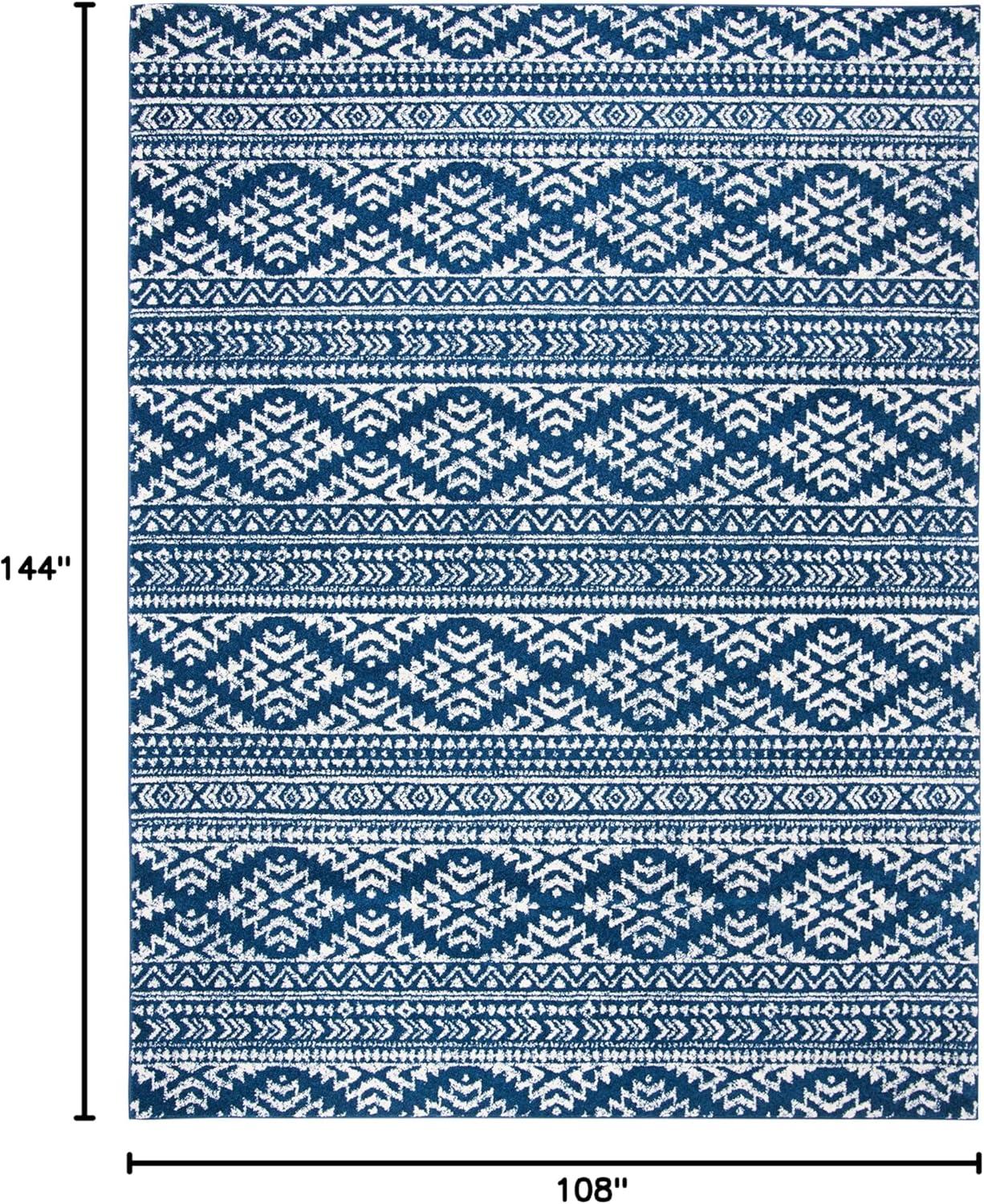 image:imageSAFAVIEH Area Rug 8x10 Tulum Collection Large Ivory amp Navy Moroccan Boho Tribal Design NonShedding amp Easy to Clean Ideal for Living Room Bedroom Dining Space TUL272DNavyIvory