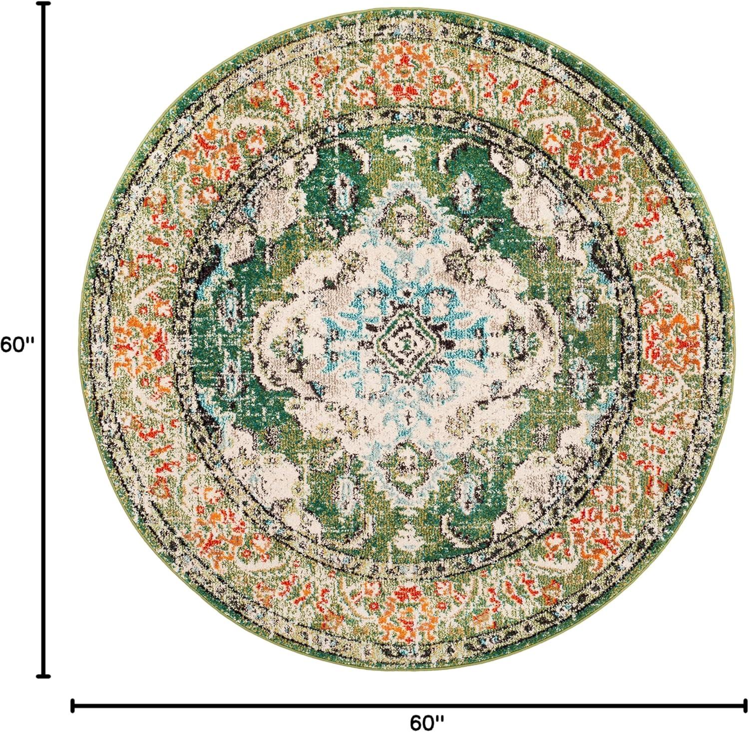 image:imageSAFAVIEH Monaco Collection Area Rug 8 x 11 Violet amp Light Blue NonShedding amp Easy to Clean Distressed Medallion Design Ideal for Living Room Bedroom Dining Space MNC243LForest GreenLight Blue