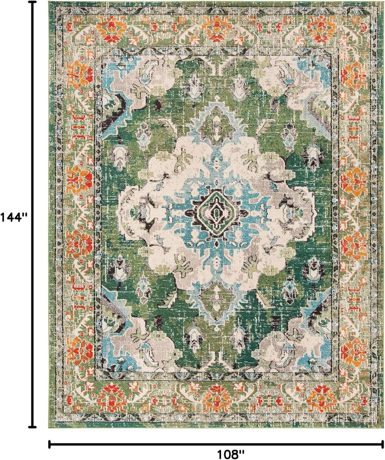 image:imageSAFAVIEH Monaco Collection Area Rug 8 x 11 Violet amp Light Blue NonShedding amp Easy to Clean Distressed Medallion Design Ideal for Living Room Bedroom Dining Space MNC243LForest GreenLight Blue