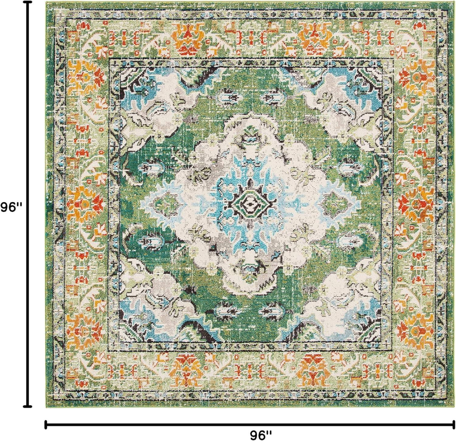 image:imageSAFAVIEH Monaco Collection Area Rug 8 x 11 Violet amp Light Blue NonShedding amp Easy to Clean Distressed Medallion Design Ideal for Living Room Bedroom Dining Space MNC243LForest GreenLight Blue