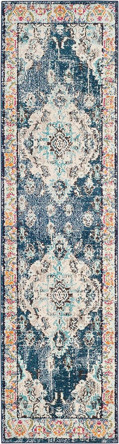 image:imageSAFAVIEH Monaco Collection Area Rug 8 x 11 Violet amp Light Blue NonShedding amp Easy to Clean Distressed Medallion Design Ideal for Living Room Bedroom Dining Space MNC243LNavyLight Blue