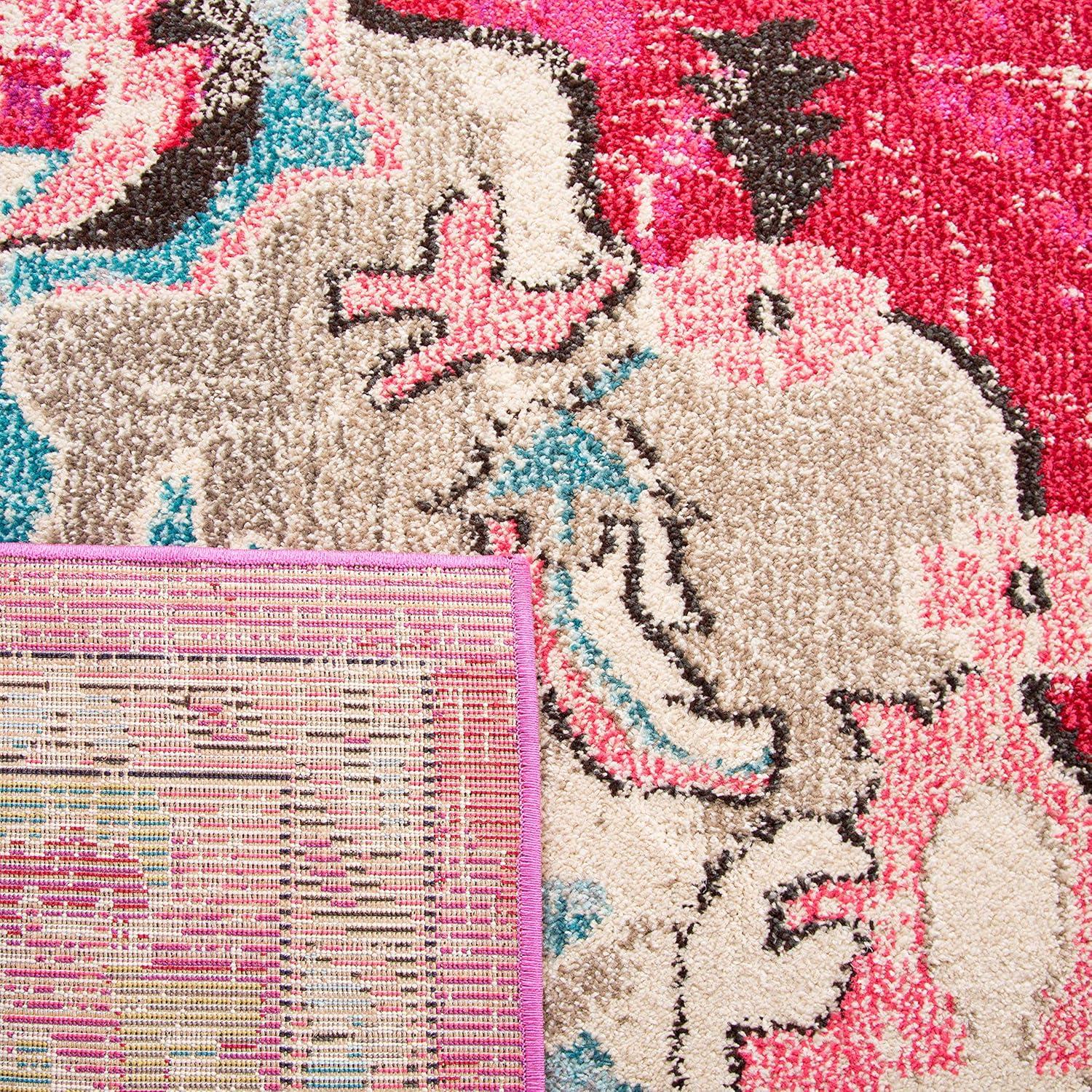 image:imageSAFAVIEH Monaco Collection Area Rug 8 x 11 Violet amp Light Blue NonShedding amp Easy to Clean Distressed Medallion Design Ideal for Living Room Bedroom Dining Space MNC243LPinkMulti