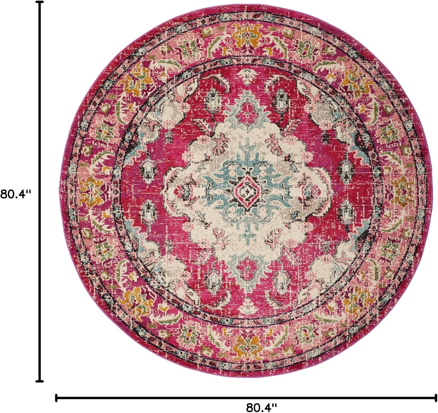 image:imageSAFAVIEH Monaco Collection Area Rug 8 x 11 Violet amp Light Blue NonShedding amp Easy to Clean Distressed Medallion Design Ideal for Living Room Bedroom Dining Space MNC243LPinkMulti