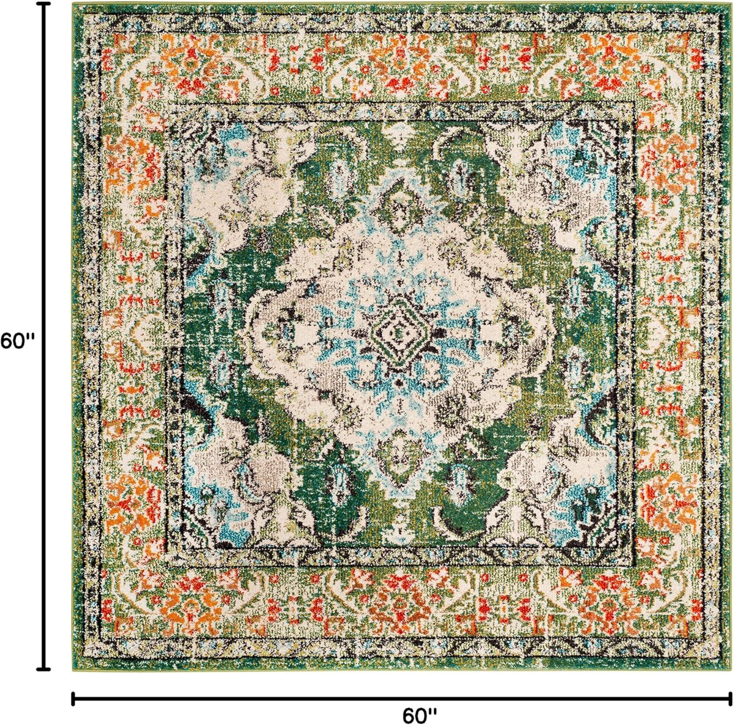 image:imageSAFAVIEH Monaco Collection Area Rug 8 x 11 Violet amp Light Blue NonShedding amp Easy to Clean Distressed Medallion Design Ideal for Living Room Bedroom Dining Space MNC243LForest GreenLight Blue