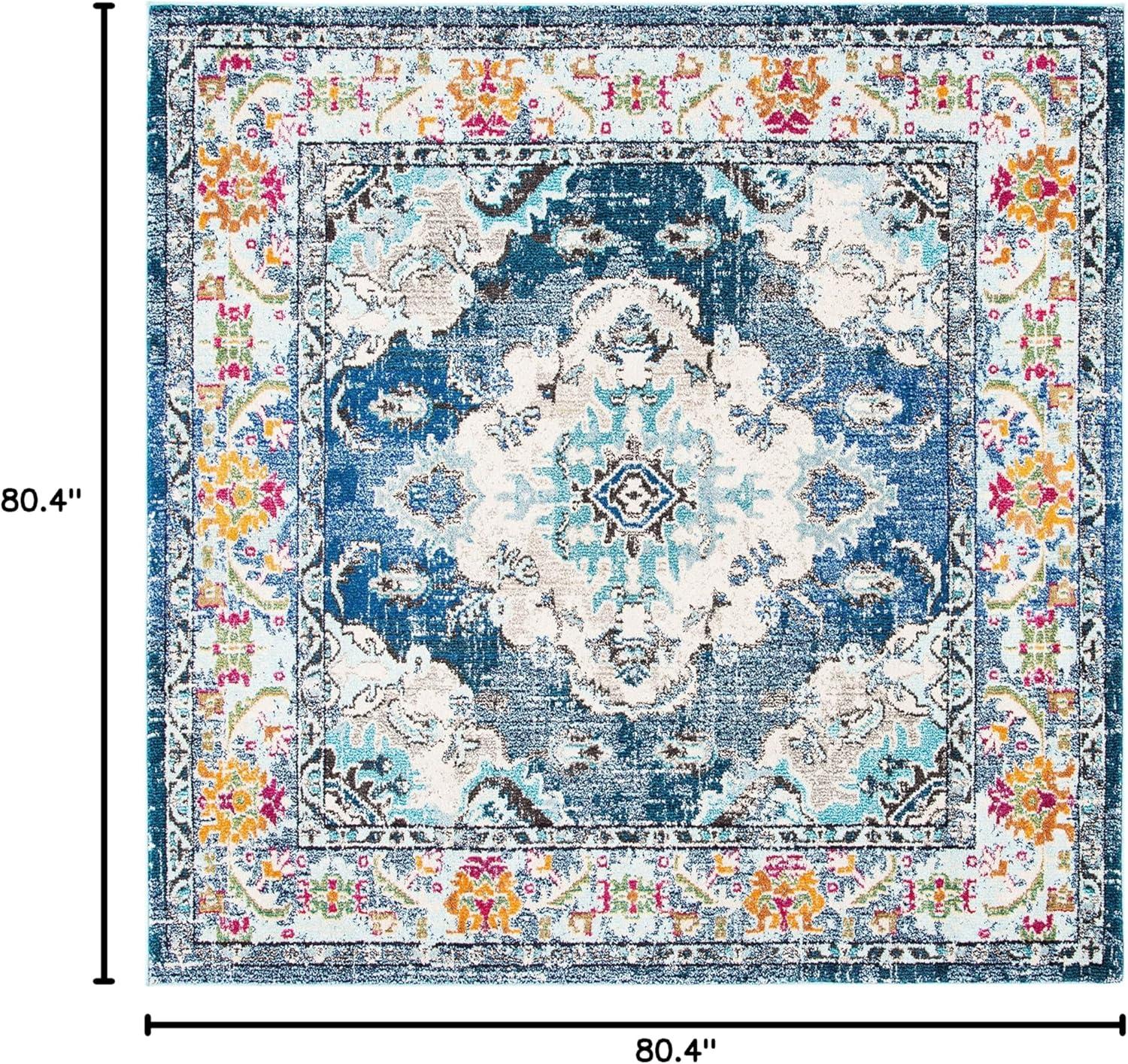 image:imageSAFAVIEH Monaco Collection Area Rug 8 x 11 Violet amp Light Blue NonShedding amp Easy to Clean Distressed Medallion Design Ideal for Living Room Bedroom Dining Space MNC243LNavyLight Blue