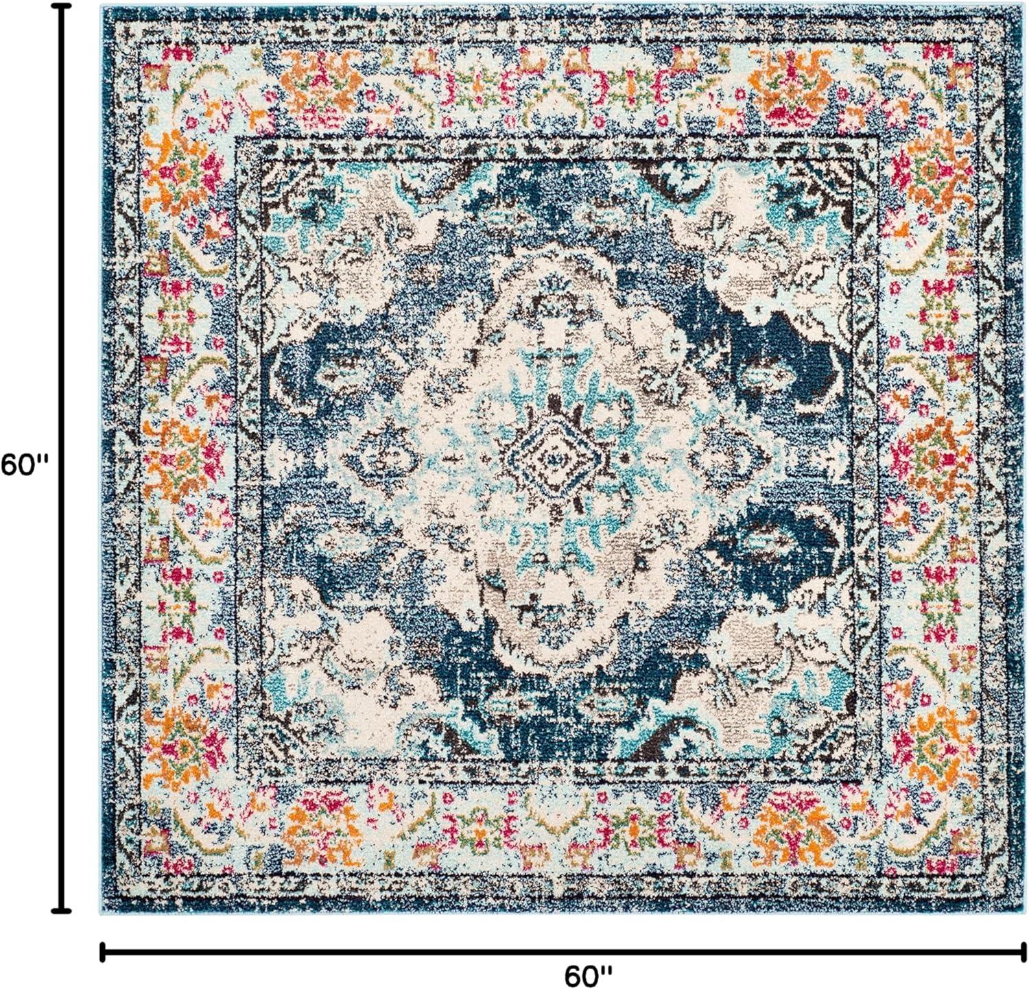 image:imageSAFAVIEH Monaco Collection Area Rug 8 x 11 Violet amp Light Blue NonShedding amp Easy to Clean Distressed Medallion Design Ideal for Living Room Bedroom Dining Space MNC243LNavyLight Blue