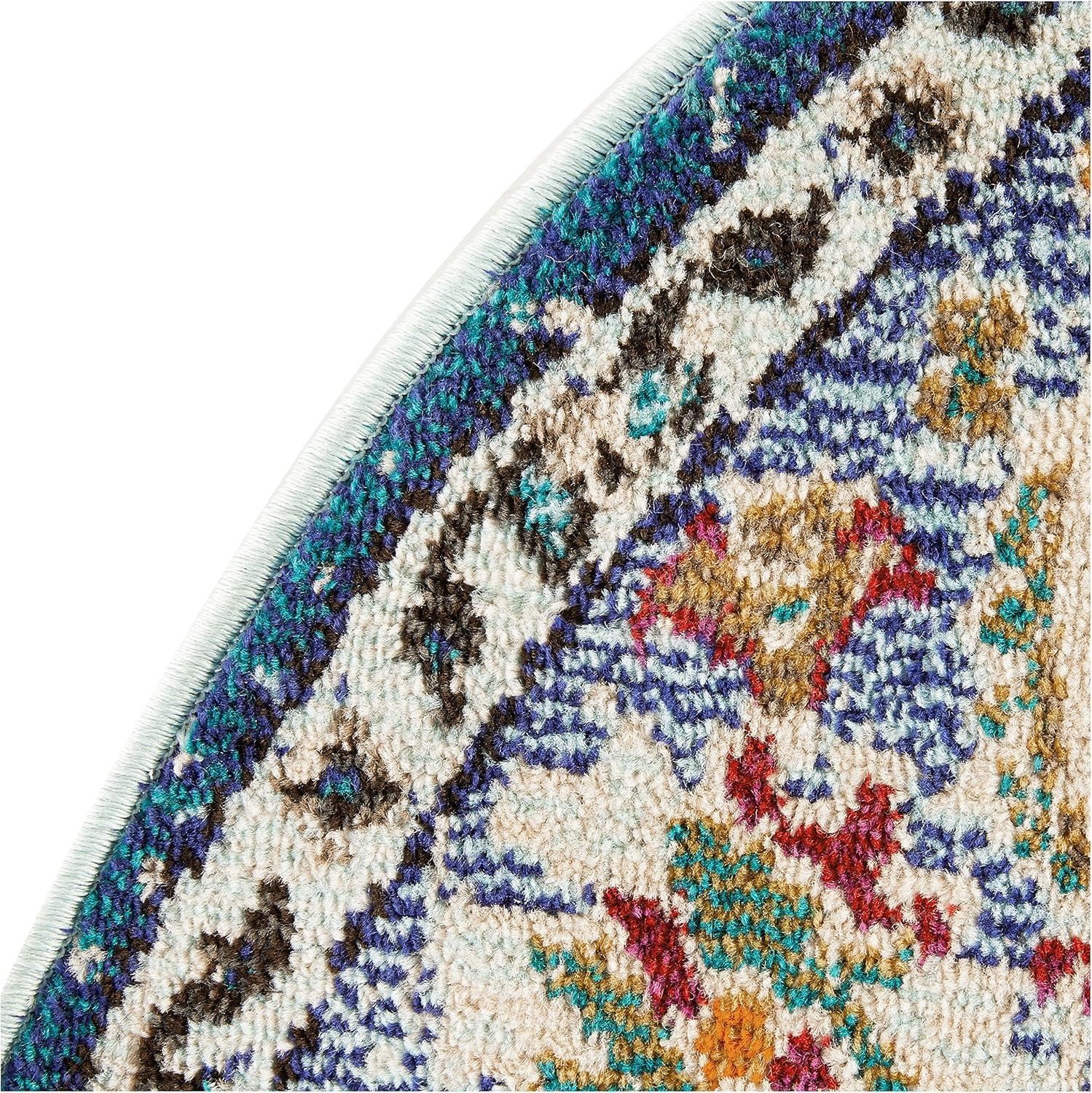 image:imageSAFAVIEH Monaco Collection Area Rug 8 x 11 Violet amp Light Blue NonShedding amp Easy to Clean Distressed Medallion Design Ideal for Living Room Bedroom Dining Space MNC243LNavyLight Blue