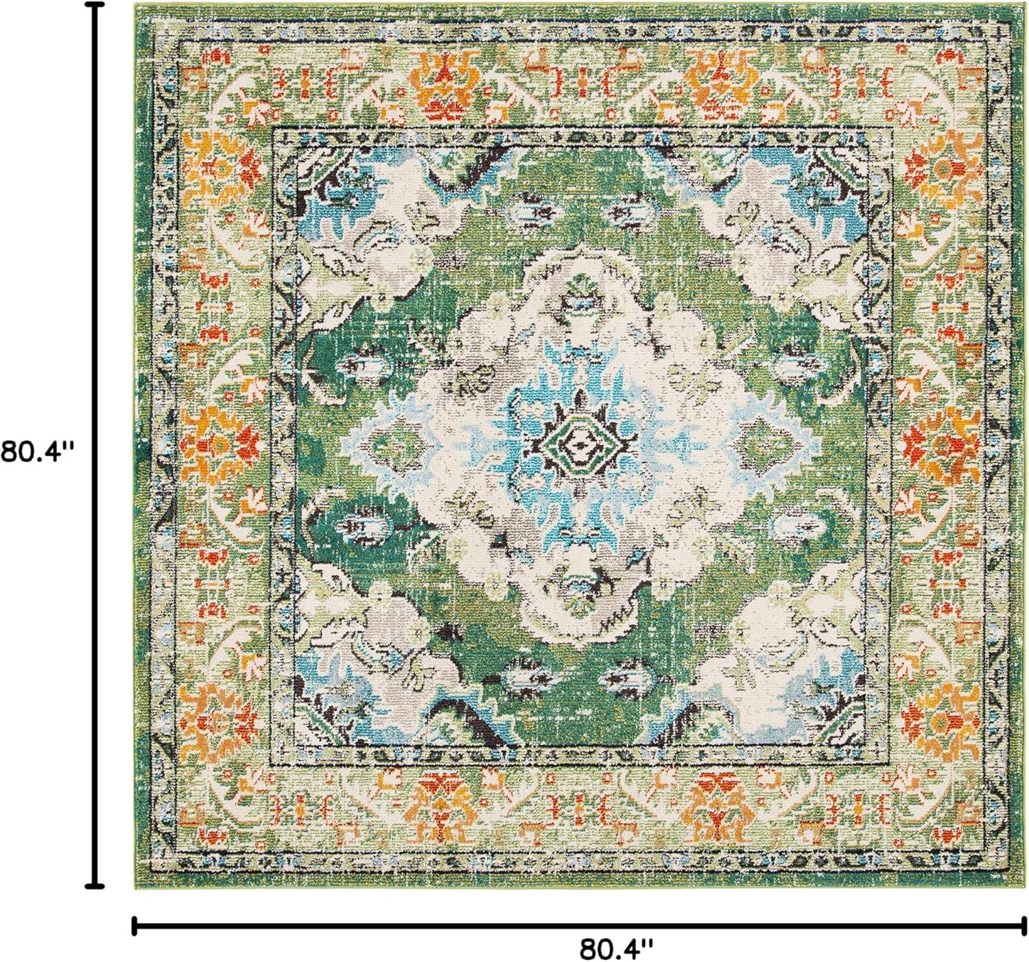 image:imageSAFAVIEH Monaco Collection Area Rug 8 x 11 Violet amp Light Blue NonShedding amp Easy to Clean Distressed Medallion Design Ideal for Living Room Bedroom Dining Space MNC243LForest GreenLight Blue