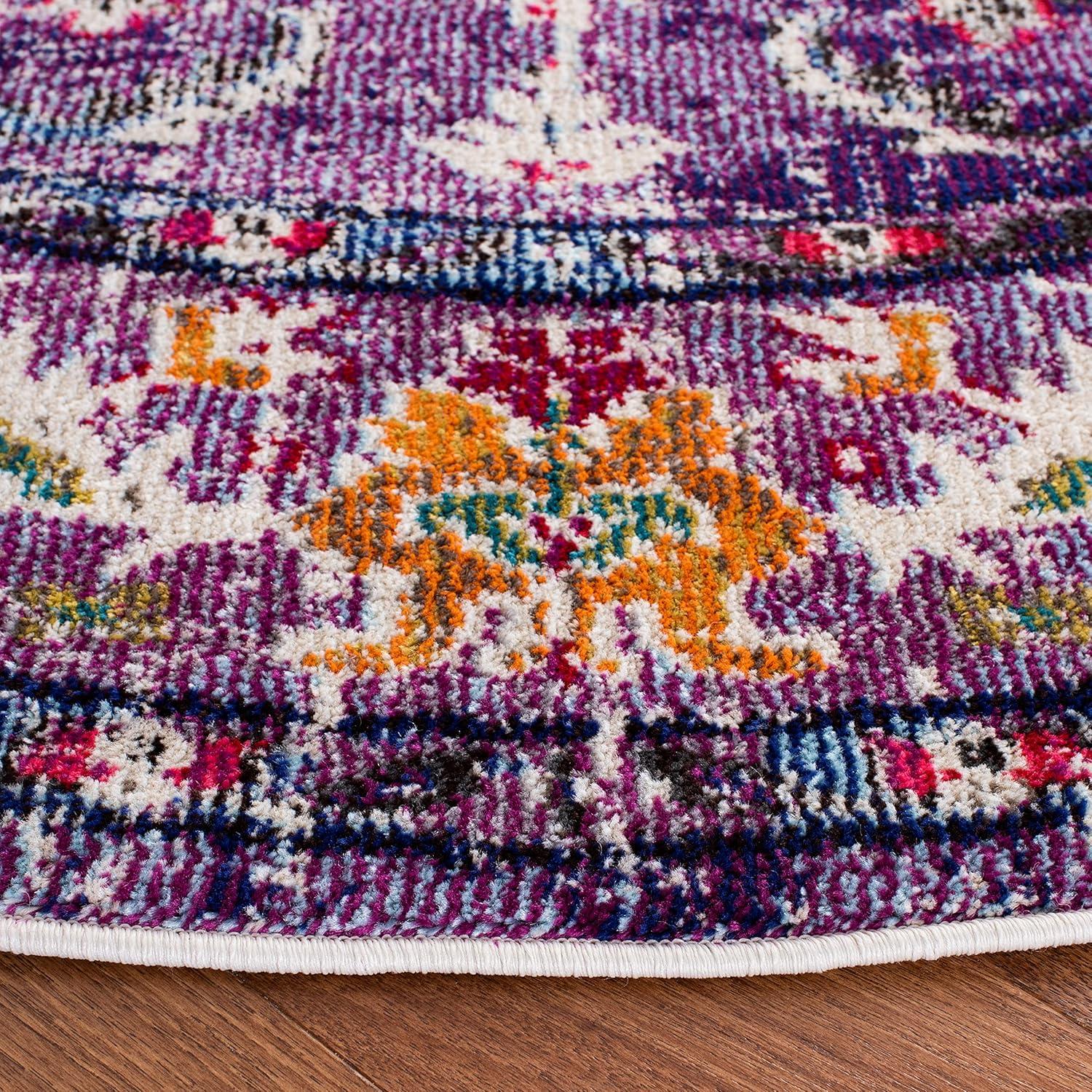 image:imageSAFAVIEH Monaco Collection Area Rug 8 x 11 Violet amp Light Blue NonShedding amp Easy to Clean Distressed Medallion Design Ideal for Living Room Bedroom Dining Space MNC243LVioletFuchsia