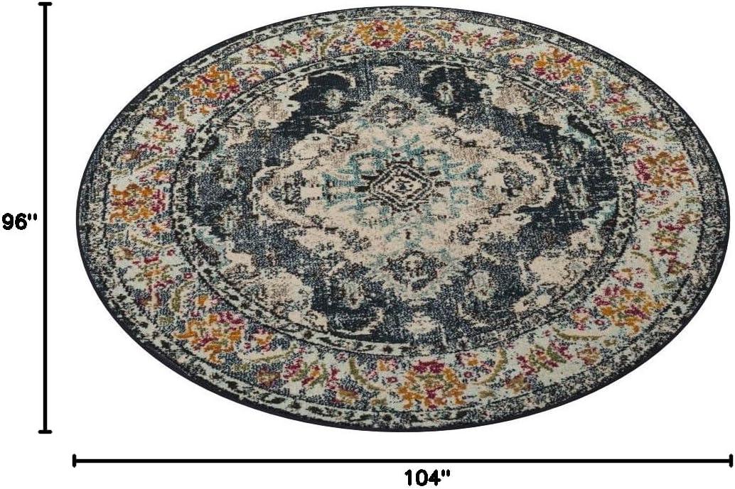 image:imageSAFAVIEH Monaco Collection Area Rug 8 x 11 Violet amp Light Blue NonShedding amp Easy to Clean Distressed Medallion Design Ideal for Living Room Bedroom Dining Space MNC243LNavyLight Blue