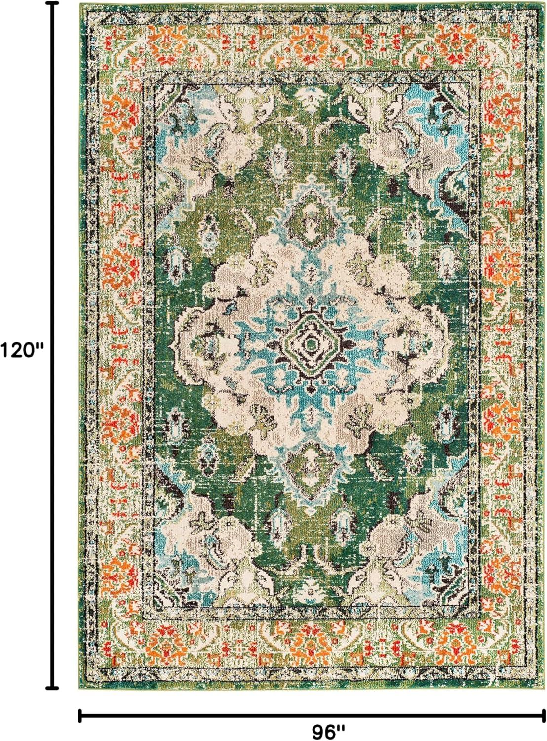image:imageSAFAVIEH Monaco Collection Area Rug 8 x 11 Violet amp Light Blue NonShedding amp Easy to Clean Distressed Medallion Design Ideal for Living Room Bedroom Dining Space MNC243LForest GreenLight Blue