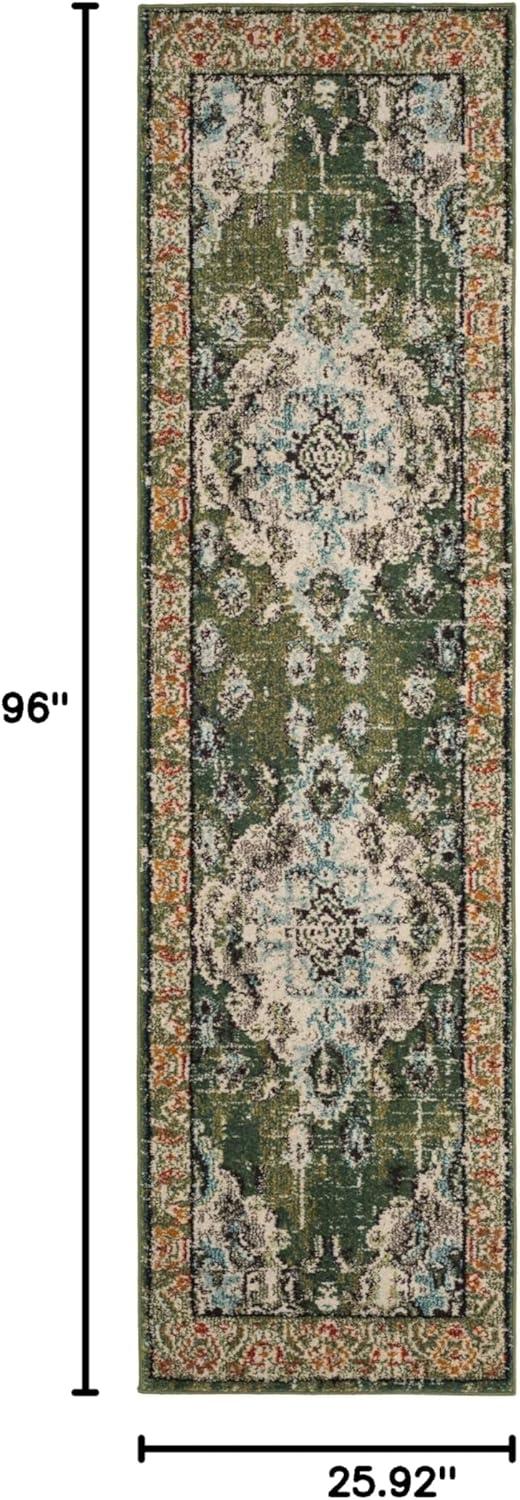 image:imageSAFAVIEH Monaco Collection Area Rug 8 x 11 Violet amp Light Blue NonShedding amp Easy to Clean Distressed Medallion Design Ideal for Living Room Bedroom Dining Space MNC243LForest GreenLight Blue