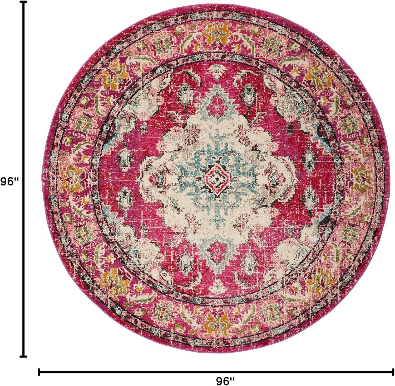 image:imageSAFAVIEH Monaco Collection Area Rug 8 x 11 Violet amp Light Blue NonShedding amp Easy to Clean Distressed Medallion Design Ideal for Living Room Bedroom Dining Space MNC243LPinkMulti