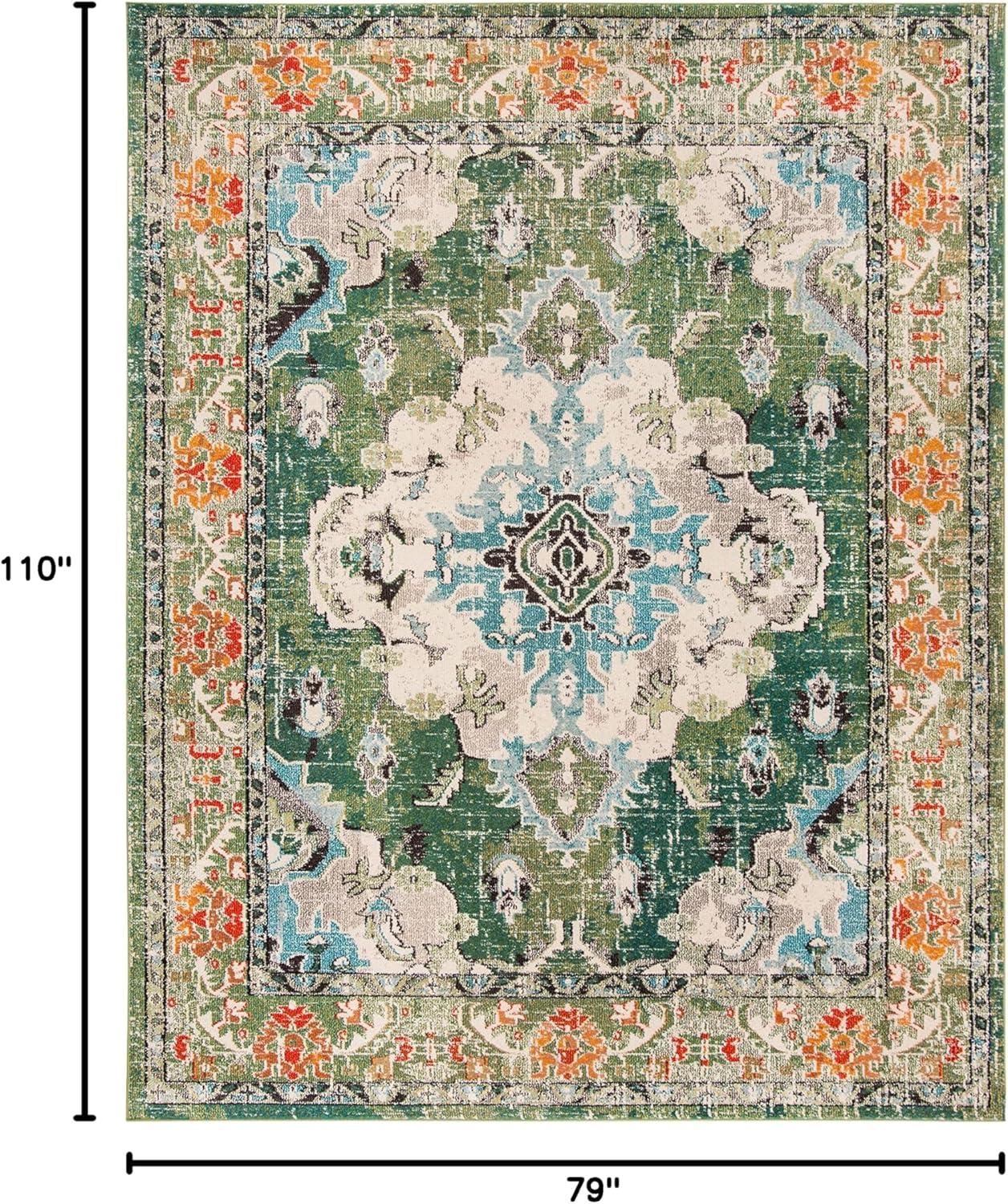 image:imageSAFAVIEH Monaco Collection Area Rug 8 x 11 Violet amp Light Blue NonShedding amp Easy to Clean Distressed Medallion Design Ideal for Living Room Bedroom Dining Space MNC243LForest GreenLight Blue