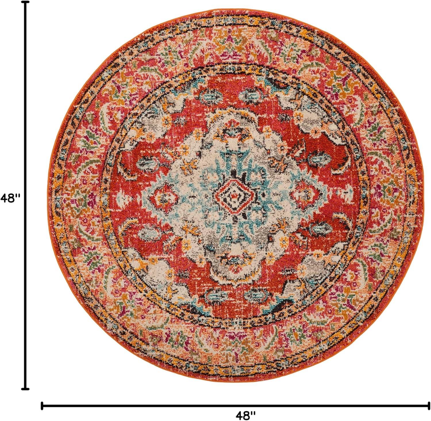 image:imageSAFAVIEH Monaco Collection Area Rug 8 x 11 Violet amp Light Blue NonShedding amp Easy to Clean Distressed Medallion Design Ideal for Living Room Bedroom Dining Space MNC243LOrangeLight Blue