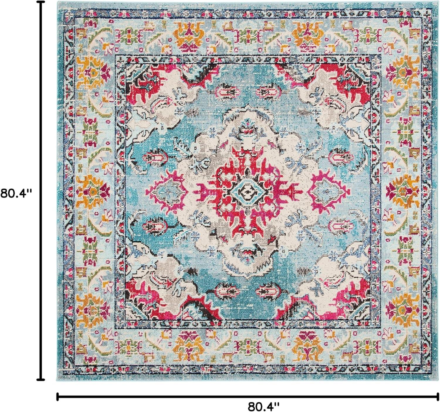 image:imageSAFAVIEH Monaco Collection Area Rug 8 x 11 Violet amp Light Blue NonShedding amp Easy to Clean Distressed Medallion Design Ideal for Living Room Bedroom Dining Space MNC243LLight BlueFuchsia