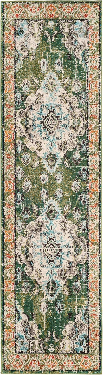 image:imageSAFAVIEH Monaco Collection Area Rug 8 x 11 Violet amp Light Blue NonShedding amp Easy to Clean Distressed Medallion Design Ideal for Living Room Bedroom Dining Space MNC243LForest GreenLight Blue