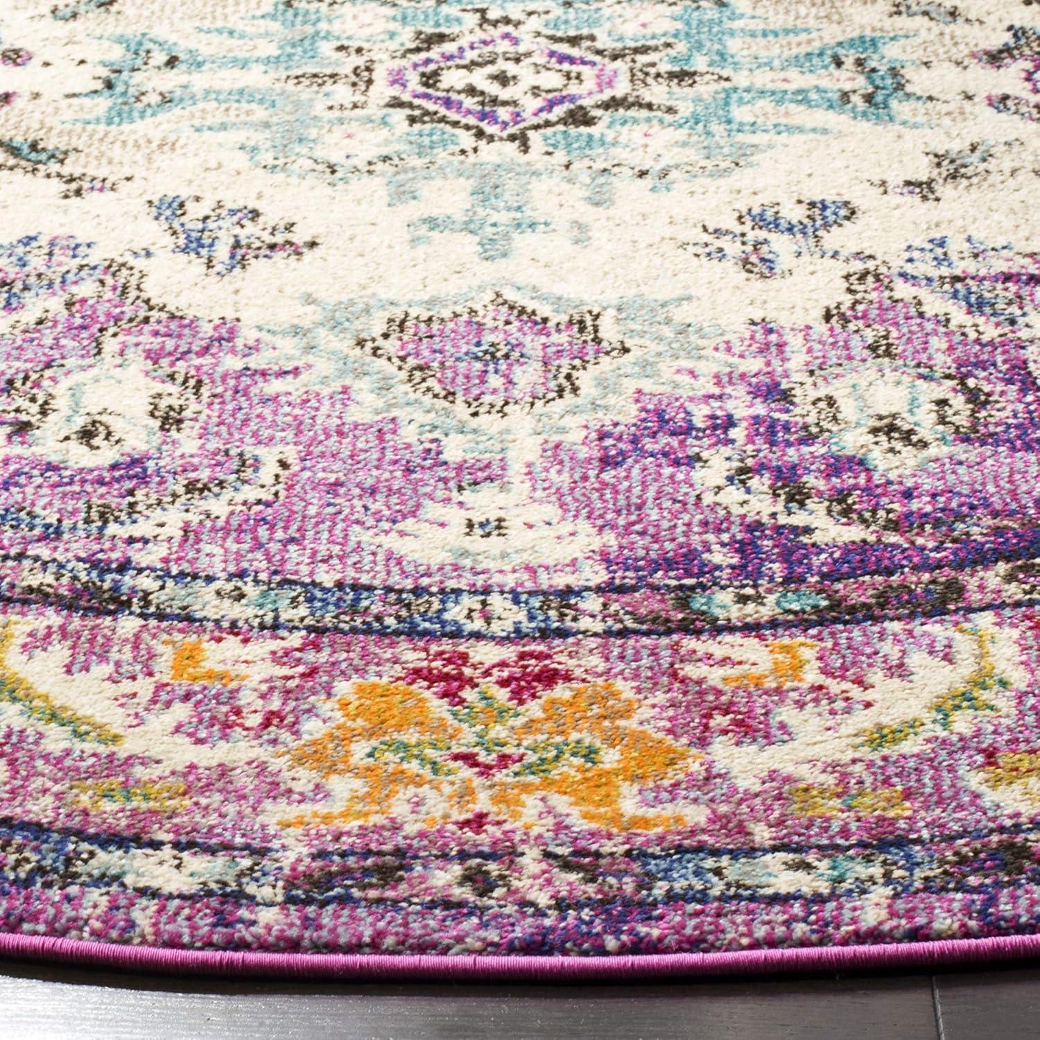 image:imageSAFAVIEH Monaco Collection Area Rug 8 x 11 Violet amp Light Blue NonShedding amp Easy to Clean Distressed Medallion Design Ideal for Living Room Bedroom Dining Space MNC243LVioletLight Blue