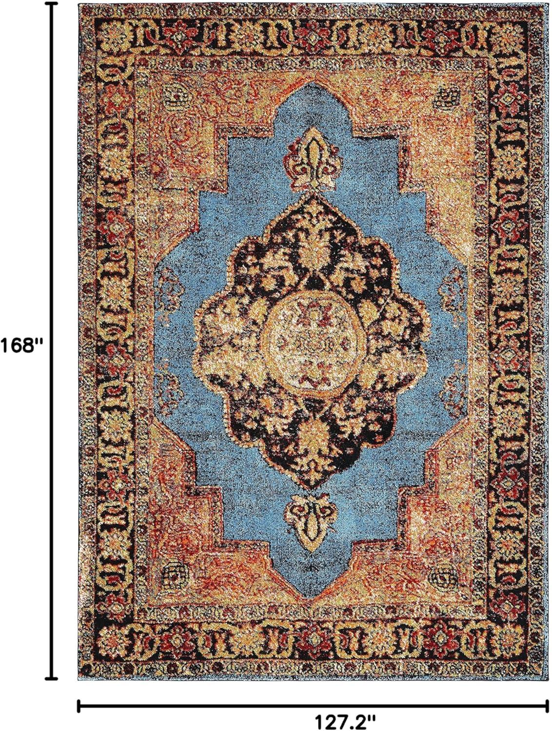 image:imageSAFAVIEH Vintage Hamadan Collection Area Rug 8 x 10 Red amp Multi Oriental Traditional Persian Design NonShedding amp Easy Care Ideal for High Traffic Areas in Living Room Bedroom VTH219AGoldLight Blue