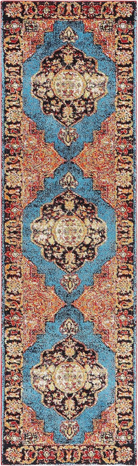 image:imageSAFAVIEH Vintage Hamadan Collection Area Rug 8 x 10 Red amp Multi Oriental Traditional Persian Design NonShedding amp Easy Care Ideal for High Traffic Areas in Living Room Bedroom VTH219AGoldLight Blue
