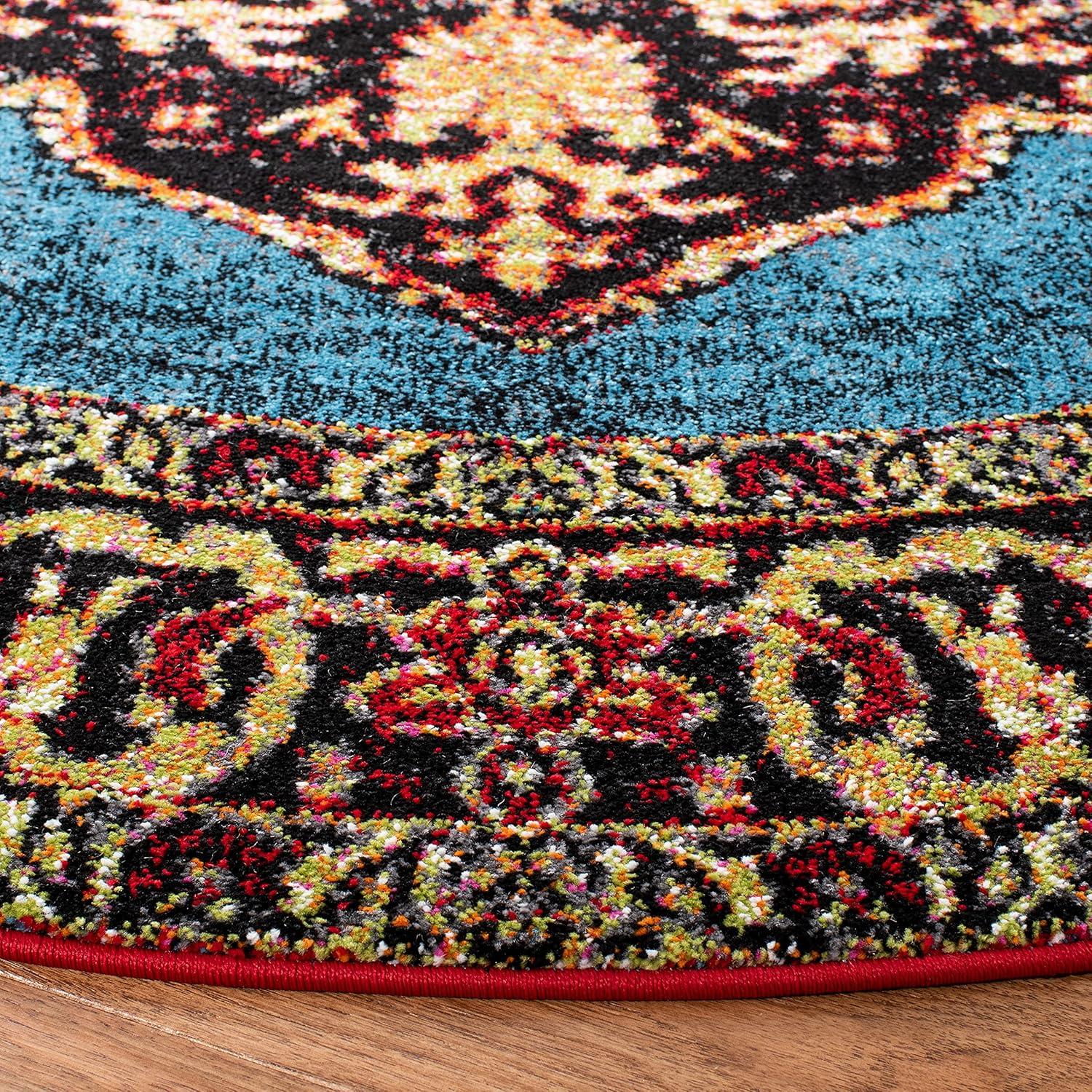 image:imageSAFAVIEH Vintage Hamadan Collection Area Rug 8 x 10 Red amp Multi Oriental Traditional Persian Design NonShedding amp Easy Care Ideal for High Traffic Areas in Living Room Bedroom VTH219AGoldLight Blue