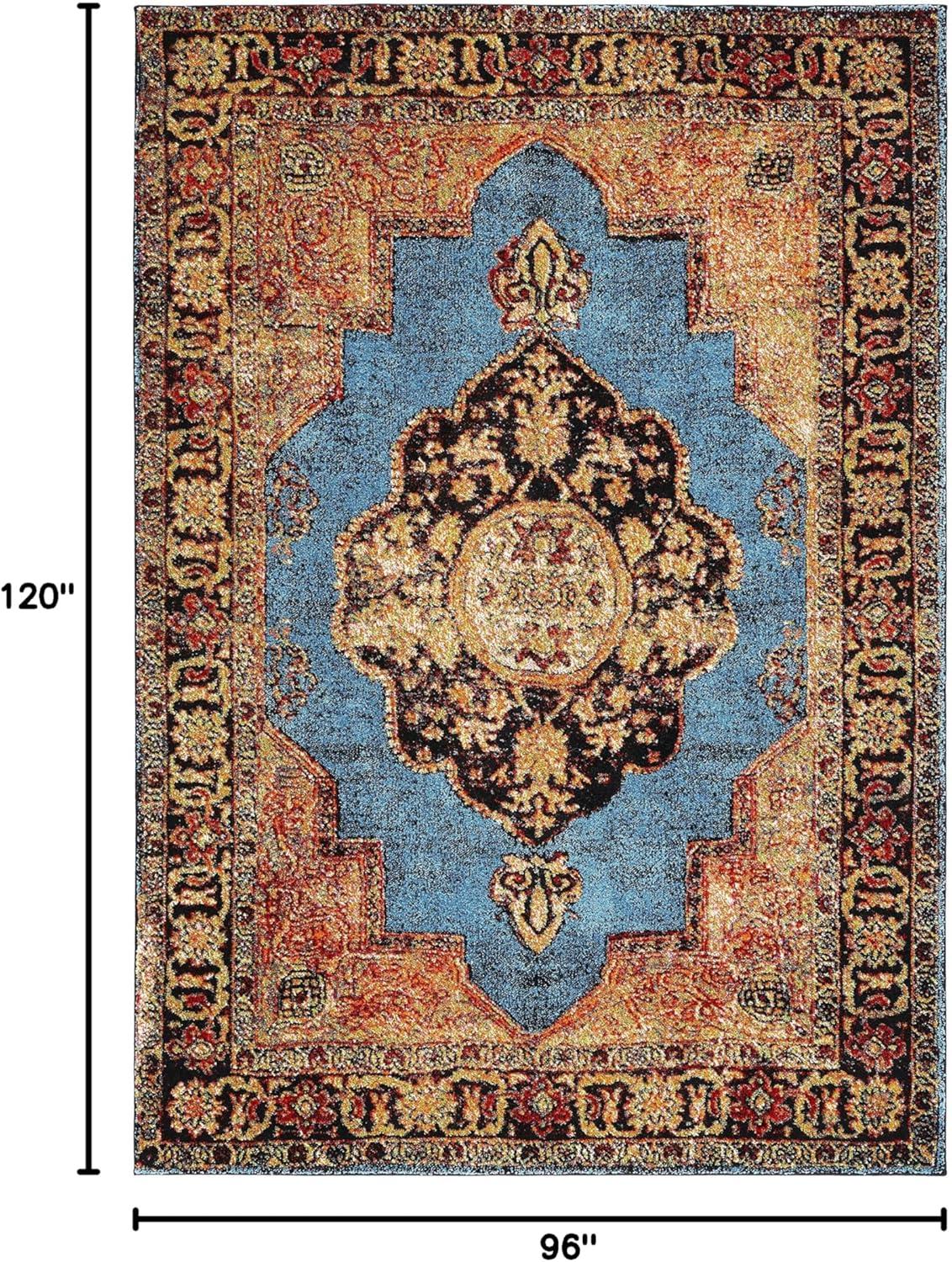 image:imageSAFAVIEH Vintage Hamadan Collection Area Rug 8 x 10 Red amp Multi Oriental Traditional Persian Design NonShedding amp Easy Care Ideal for High Traffic Areas in Living Room Bedroom VTH219AGoldLight Blue