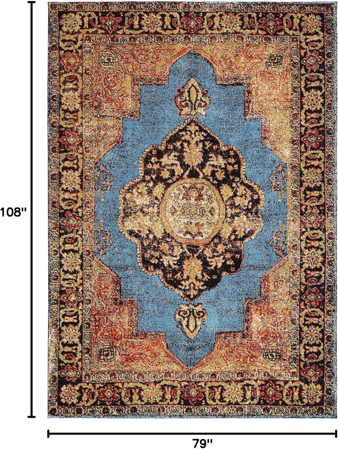 image:imageSAFAVIEH Vintage Hamadan Collection Area Rug 8 x 10 Red amp Multi Oriental Traditional Persian Design NonShedding amp Easy Care Ideal for High Traffic Areas in Living Room Bedroom VTH219AGoldLight Blue