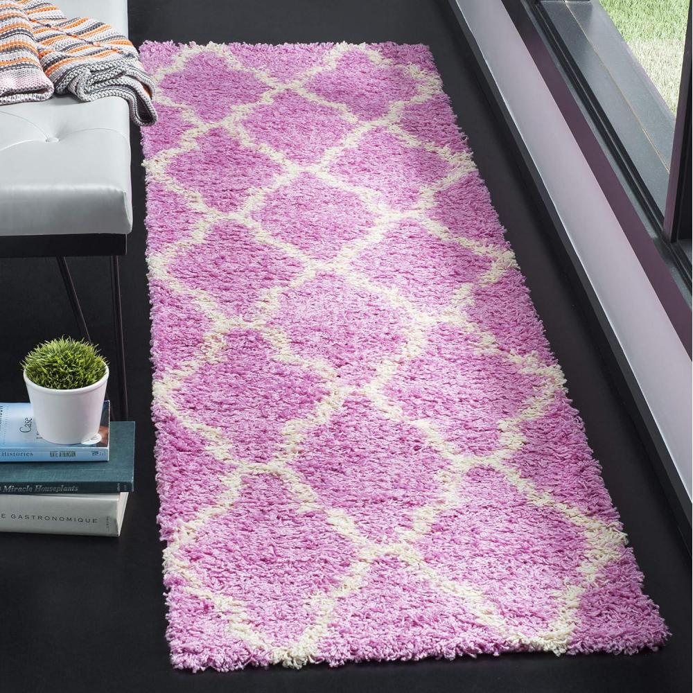 image:imageSAFAVIEH Area Rug 8x10 Dallas Shag Collection Large Ivory amp Beige Trellis Pattern NonShedding amp Easy Cleaning Plush Thick Pile Ideal for Living Room Bedroom Dining Space SGD257BPink Ivory