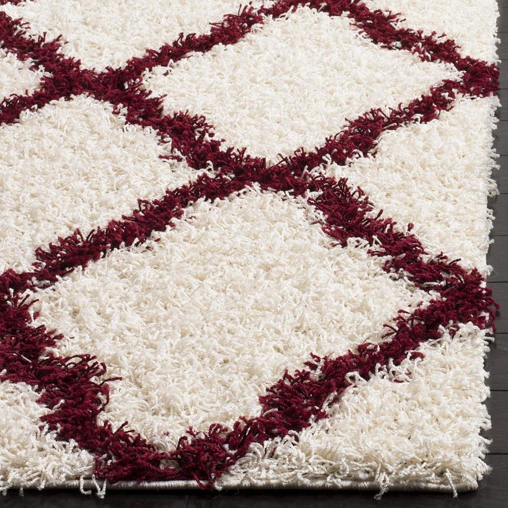 image:imageSAFAVIEH Area Rug 8x10 Dallas Shag Collection Large Ivory amp Beige Trellis Pattern NonShedding amp Easy Cleaning Plush Thick Pile Ideal for Living Room Bedroom Dining Space SGD257BIvoryRed