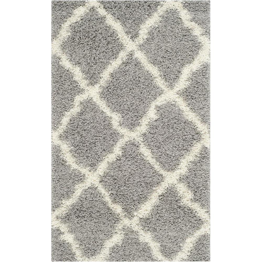 image:imageSAFAVIEH Area Rug 8x10 Dallas Shag Collection Large Ivory amp Beige Trellis Pattern NonShedding amp Easy Cleaning Plush Thick Pile Ideal for Living Room Bedroom Dining Space SGD257BGreyIvory