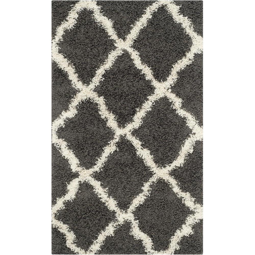 image:imageSAFAVIEH Area Rug 8x10 Dallas Shag Collection Large Ivory amp Beige Trellis Pattern NonShedding amp Easy Cleaning Plush Thick Pile Ideal for Living Room Bedroom Dining Space SGD257BDark GreyIvory