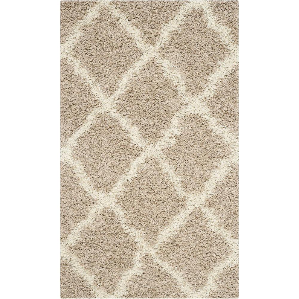 image:imageSAFAVIEH Area Rug 8x10 Dallas Shag Collection Large Ivory amp Beige Trellis Pattern NonShedding amp Easy Cleaning Plush Thick Pile Ideal for Living Room Bedroom Dining Space SGD257BBeigeIvory