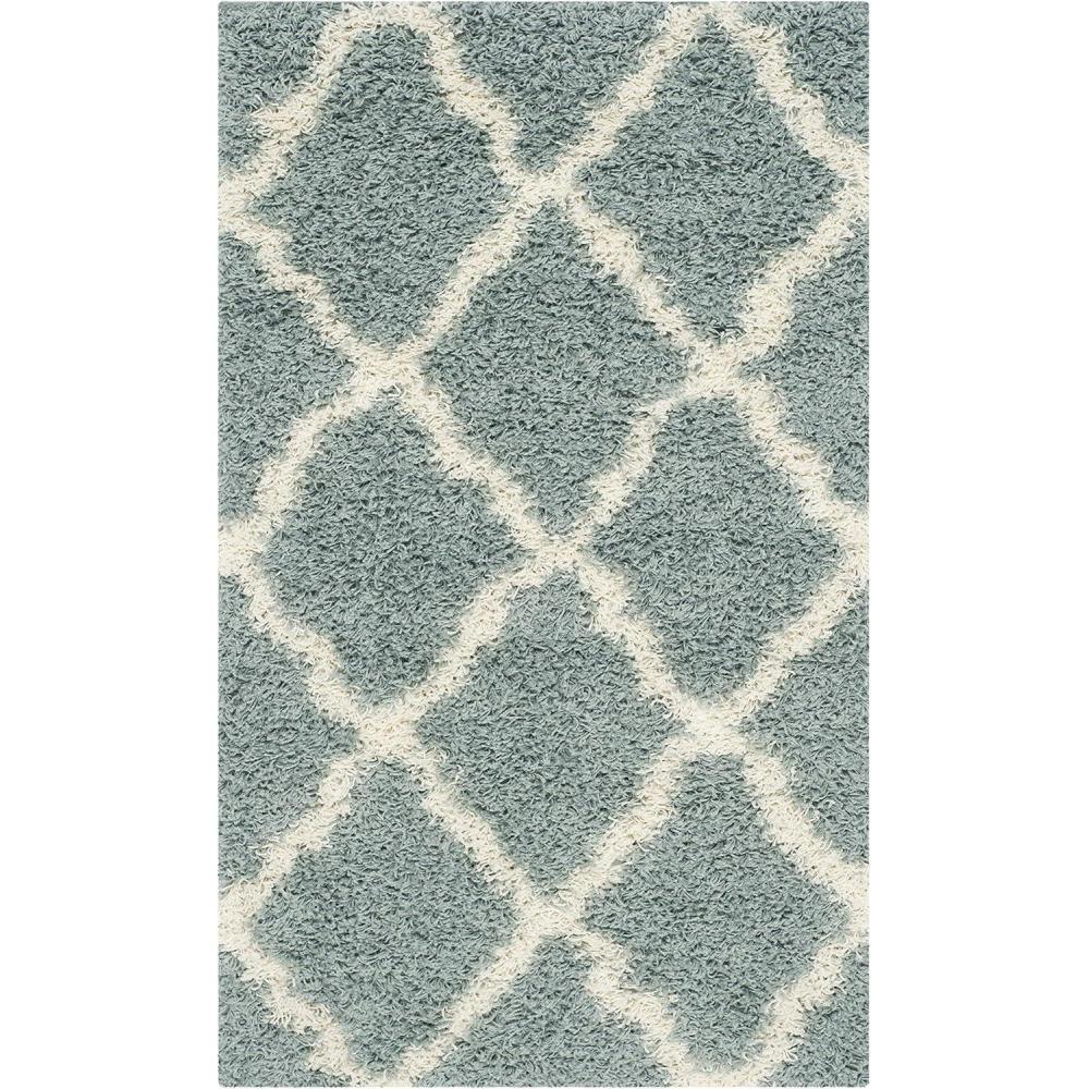 image:imageSAFAVIEH Area Rug 8x10 Dallas Shag Collection Large Ivory amp Beige Trellis Pattern NonShedding amp Easy Cleaning Plush Thick Pile Ideal for Living Room Bedroom Dining Space SGD257BSeafoamIvory