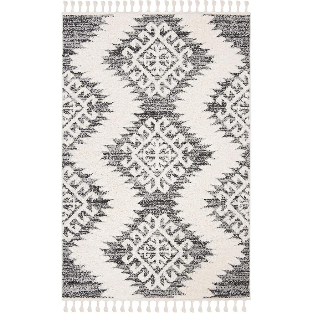image:imageSAFAVIEH Area Rug 8x10 Moroccan Tassel Shag Collection Large Ivory amp Brown Boho Design NonShedding amp Easy Cleaning Plush Pile Ideal for Living Room Bedroom Dining Space MTS652AIvoryGrey
